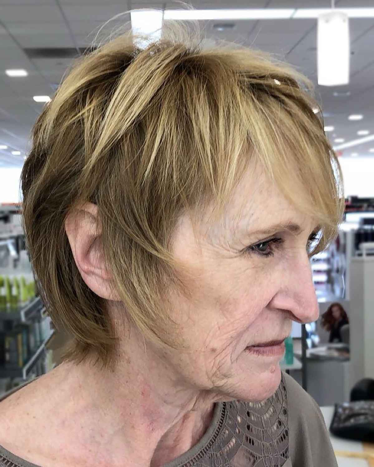textured shag cut for 60 year olds