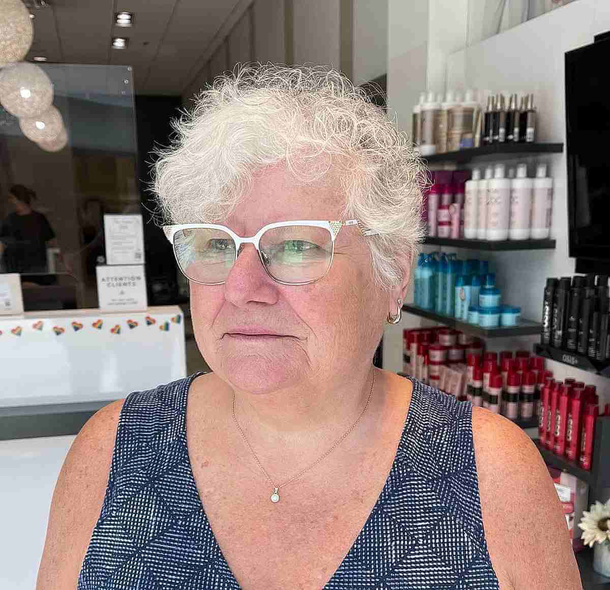 white pixie for naturally curly hair for a 60 year old